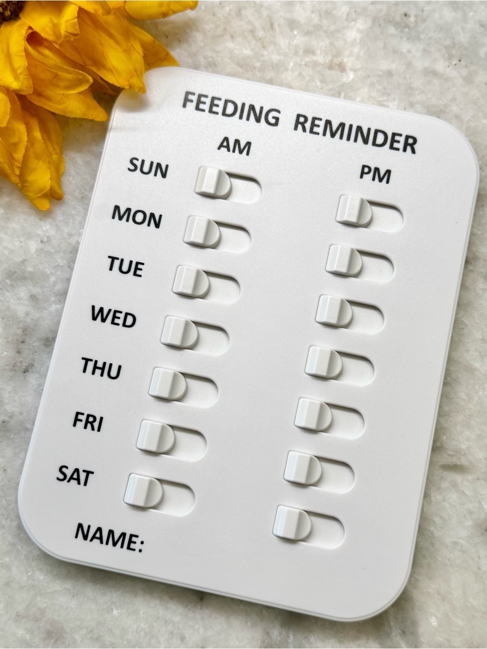 New Magnetic Dog Cat Pet Feeding Food Tracker Reminder w/ AM PM Sliders